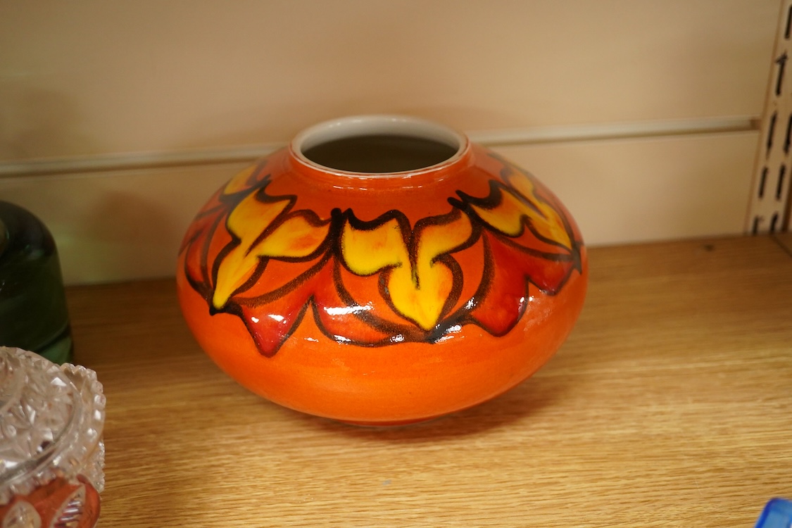 A group of mixed collectables including a Clarice Cliff Fantasque dwarf candlestick, silver mounted meerschaum pipe, etc.